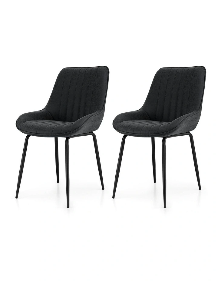 Kitchen Lounge Cafe Accent Dining Chairs Set Of 2 in Black image 2