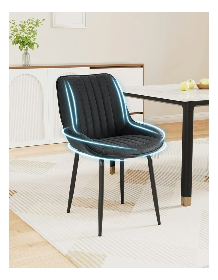 Kitchen Lounge Cafe Accent Dining Chairs Set Of 2 in Black image 5