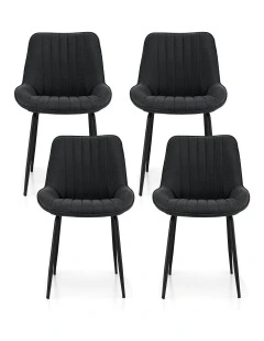 Kitchen Lounge Cafe Accent Dining Chairs in Black