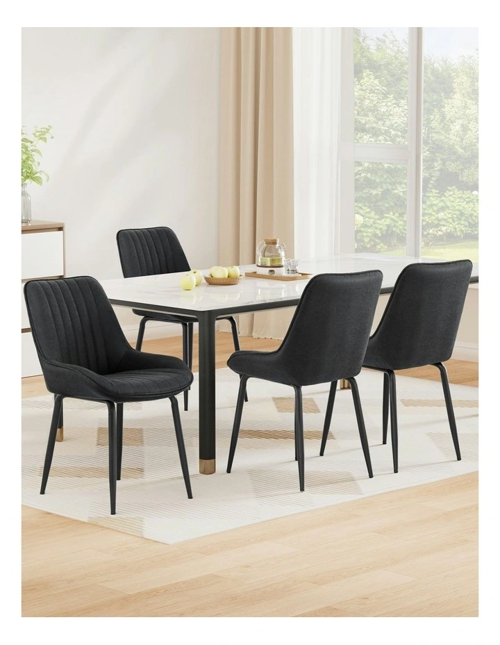 Kitchen Lounge Cafe Accent Dining Chairs in Black image 3