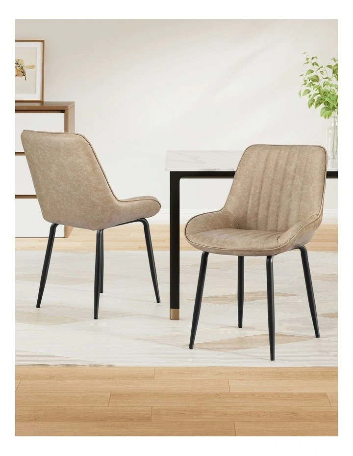Kitchen Lounge Cafe Accent Dining Chairs in Khaki image 3