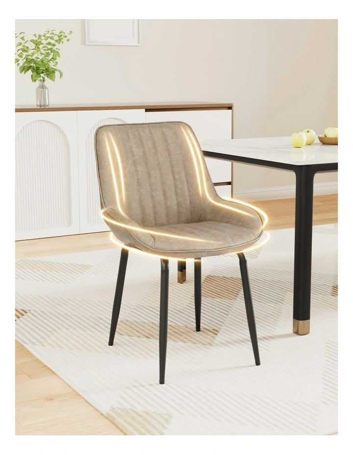 Kitchen Lounge Cafe Accent Dining Chairs in Khaki image 5