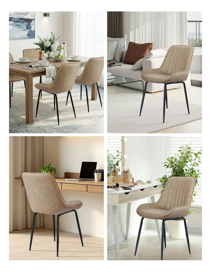 Kitchen Lounge Cafe Accent Dining Chairs in Khaki image 6