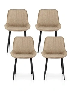 Kitchen Lounge Cafe Accent Dining Chairs Set Of 4 in Khaki