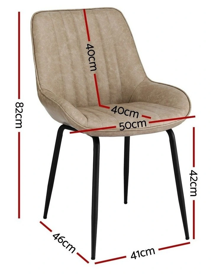 Kitchen Lounge Cafe Accent Dining Chairs Set Of 4 in Khaki image 4