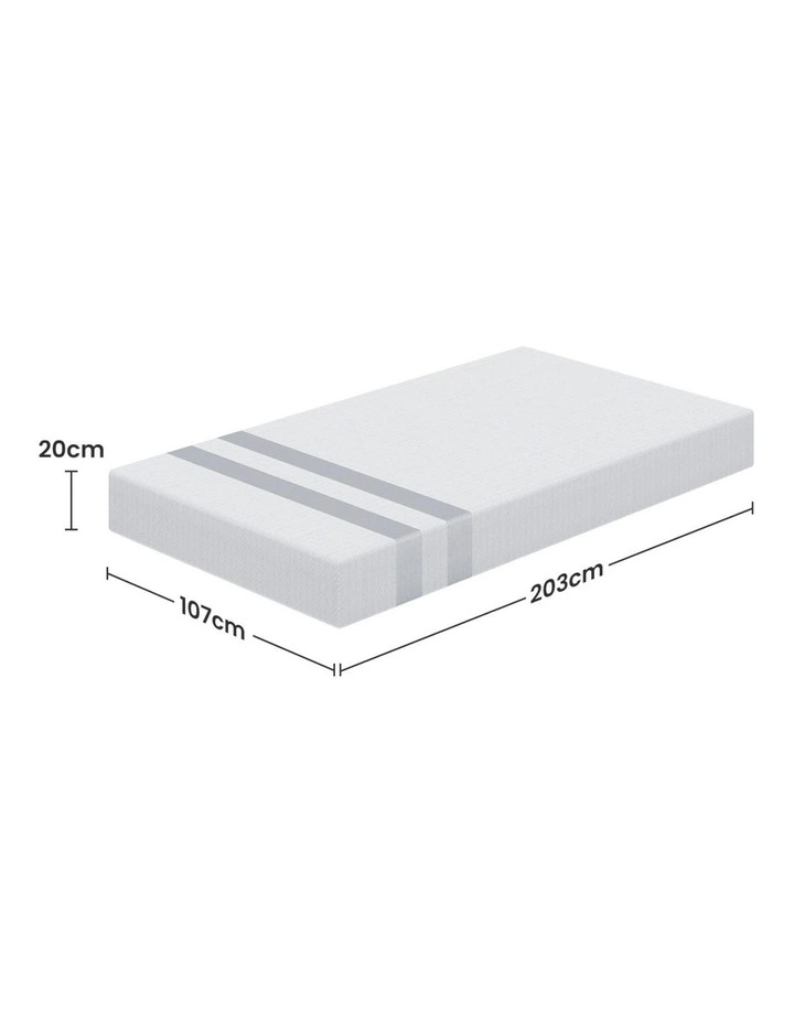 King Single Memory Foam Mattress 20cm in White image 4