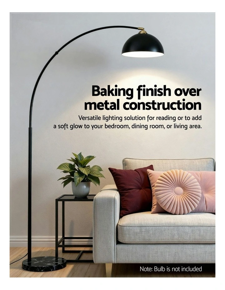 Artiss Modern Arched Floor Lamp in Black image 5
