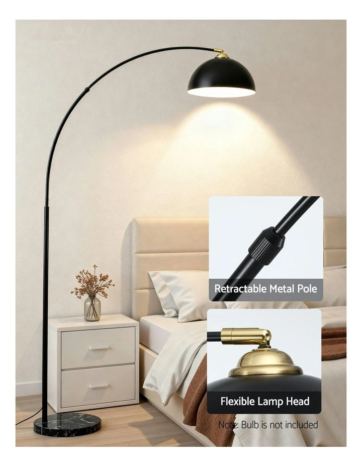 Artiss Modern Arched Floor Lamp in Black image 6