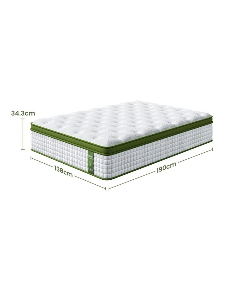 Double Hybrid Mattress 34cm Medium in White image 4
