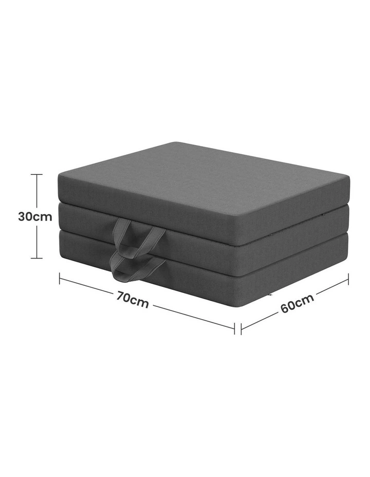 Small Single Trifold Folding Mattress 10cm in Grey image 2
