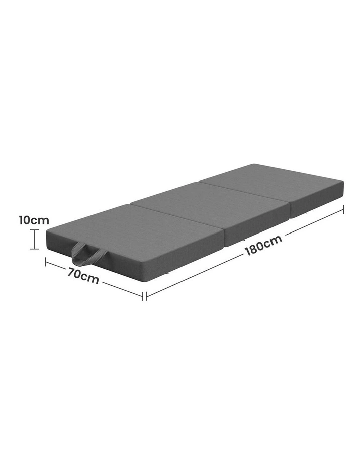 Small Single Trifold Folding Mattress 10cm in Grey image 4