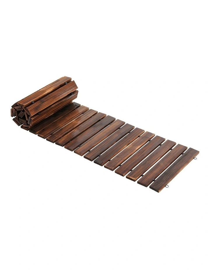 Wooden Garden Roll-Out Straight Walkway 8FT in Brown image 2