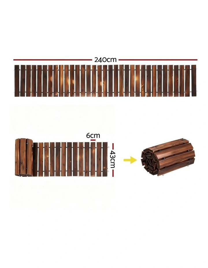 Wooden Garden Roll-Out Straight Walkway 8FT in Brown image 4