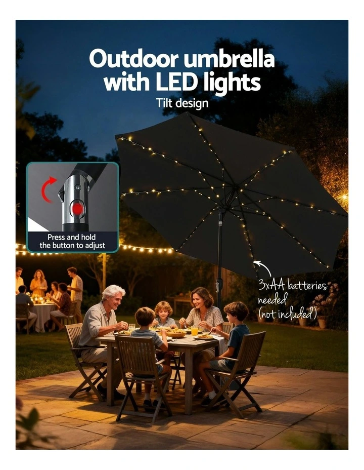 Market Umbrella With Base String 2.9m image 6