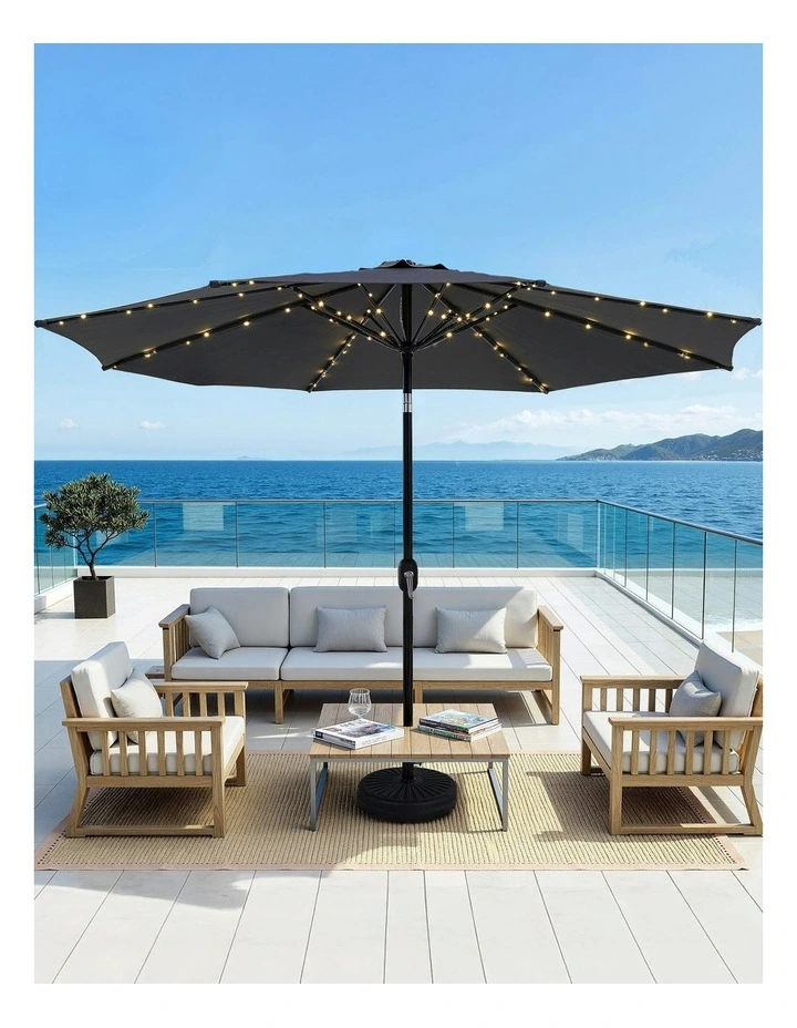 Market Umbrella With String Light Tilt 2.9m image 3
