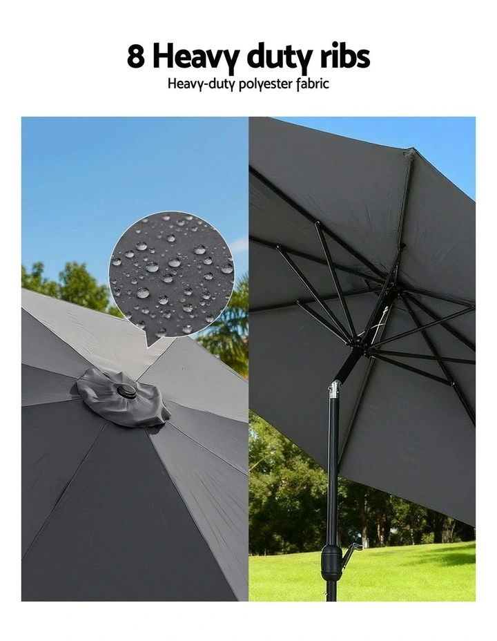 Market Umbrella With String Light Tilt 2.9m image 7