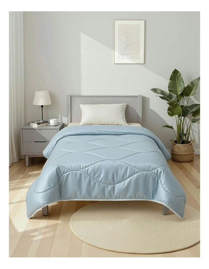 Single Size Throw Blanket Quilt Covers in Blue image 3