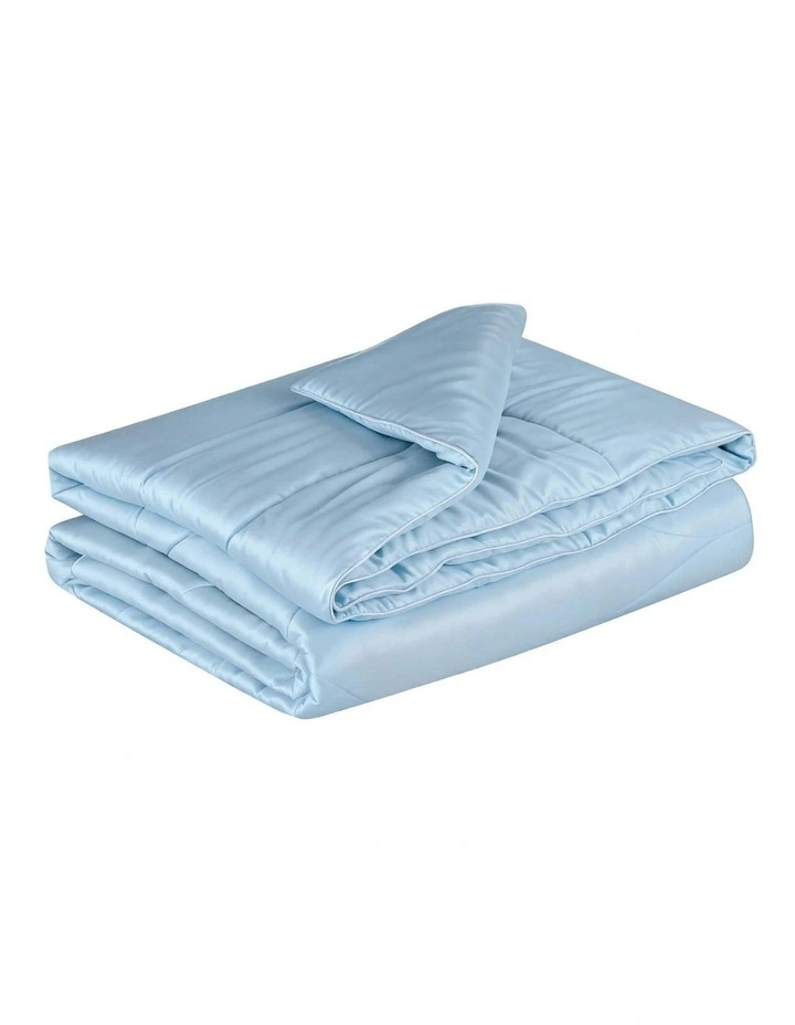 Light Weight Soft Throw Tencel Quilt Double 200GSM in Blue image 1