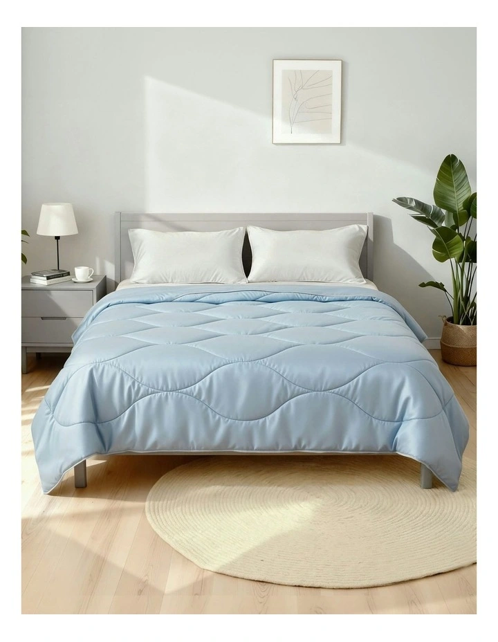 Light Weight Soft Throw Tencel Quilt Double 200GSM in Blue image 3