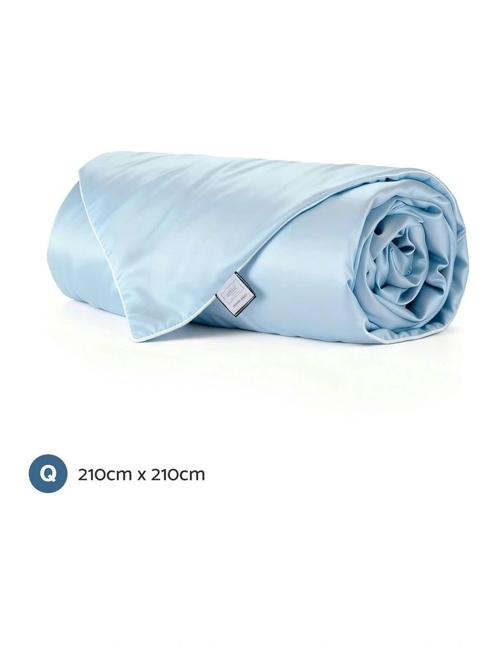 Summer Queen Tencel Quilt 200GSM in Blue image 4