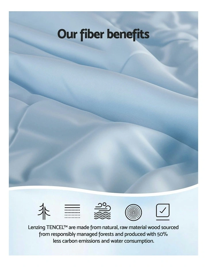 Summer Queen Tencel Quilt 200GSM in Blue image 6