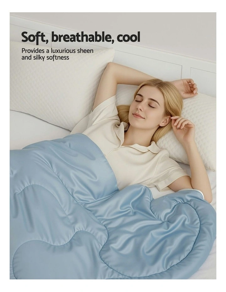 Summer Queen Tencel Quilt 200GSM in Blue image 7