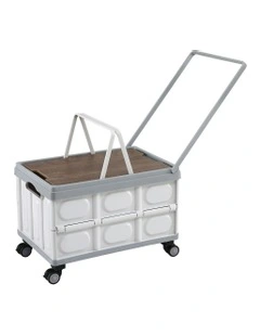 Stackable Folding Collapsible Outdoor Storage Box 54L in Beige