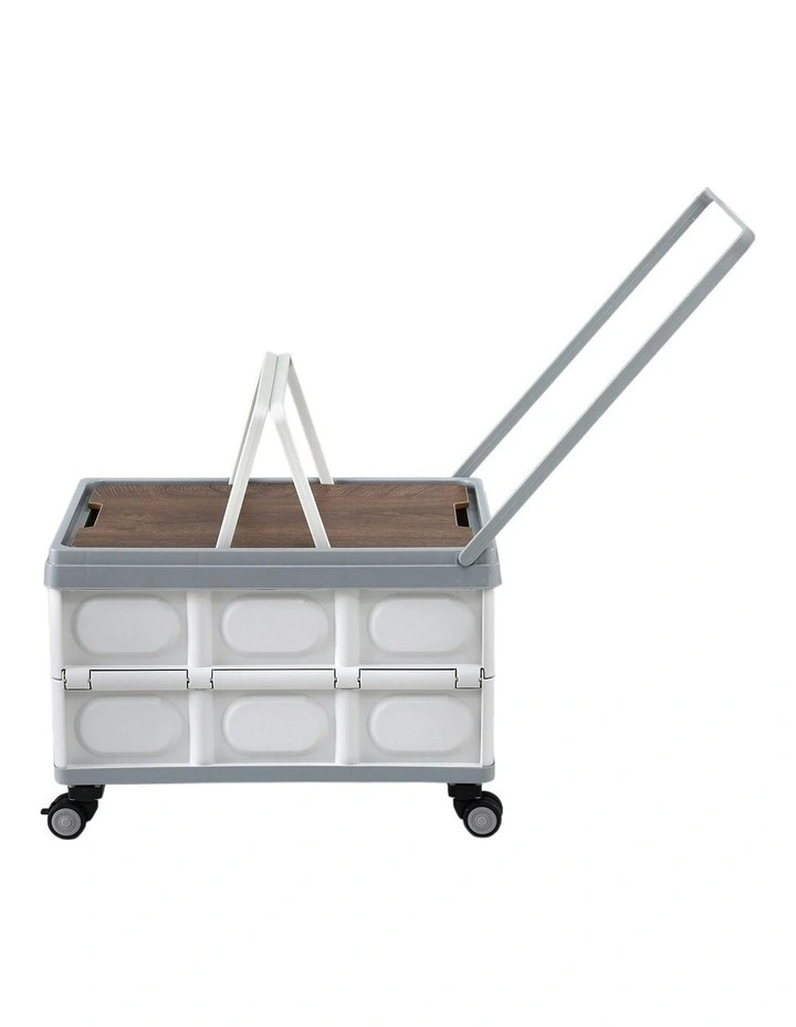 Stackable Folding Collapsible Outdoor Storage Box 54L in Beige image 2