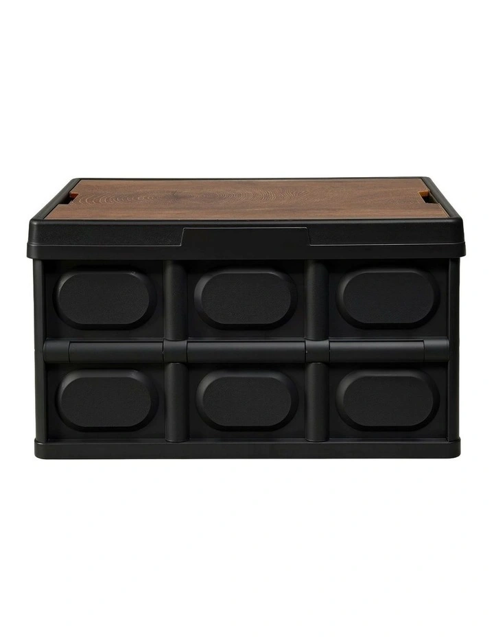 Stackable Folding Collapsible Outdoor Storage Box 50L in Black image 2