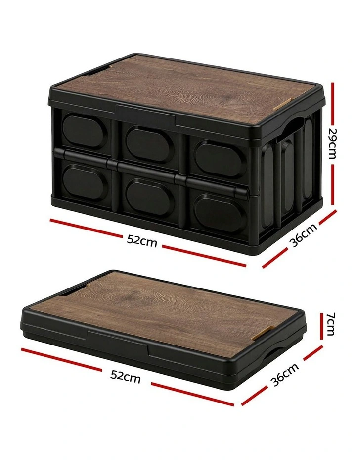 Stackable Folding Collapsible Outdoor Storage Box 50L in Black image 4