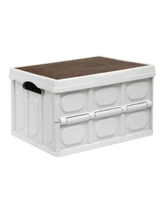 Collapsible Outdoor Storage Box 50L in White