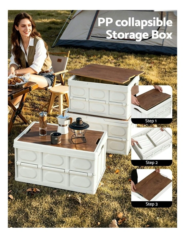 Collapsible Outdoor Storage Box 50L in White image 5