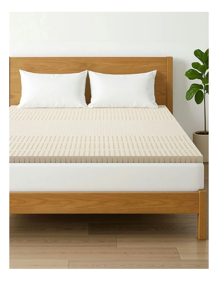 King Latex Mattress Topper 5cm in Beige image 3