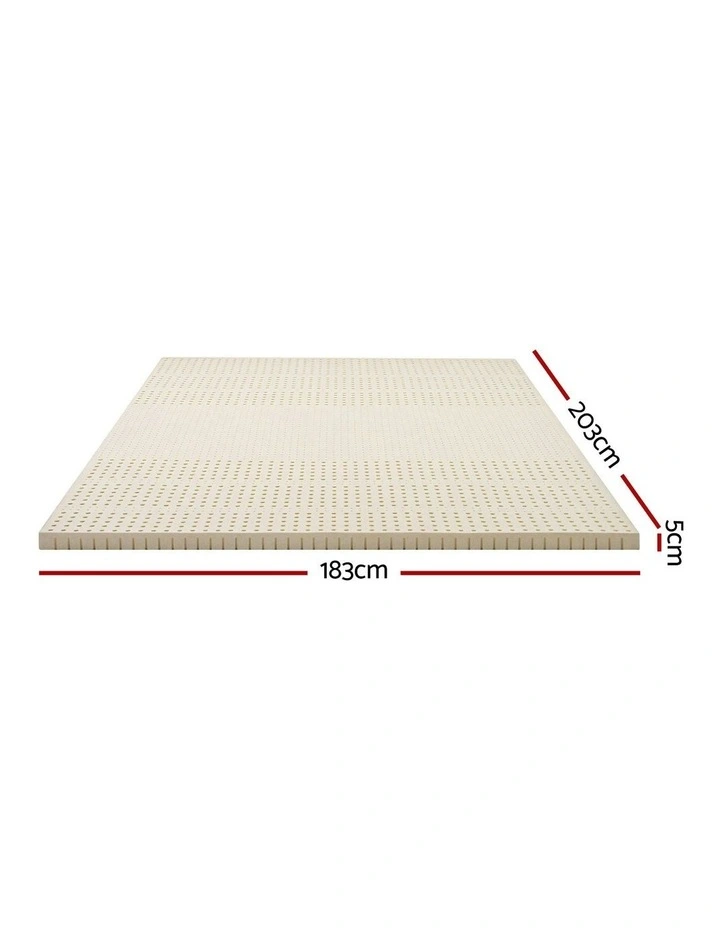 King Latex Mattress Topper 5cm in Beige image 4