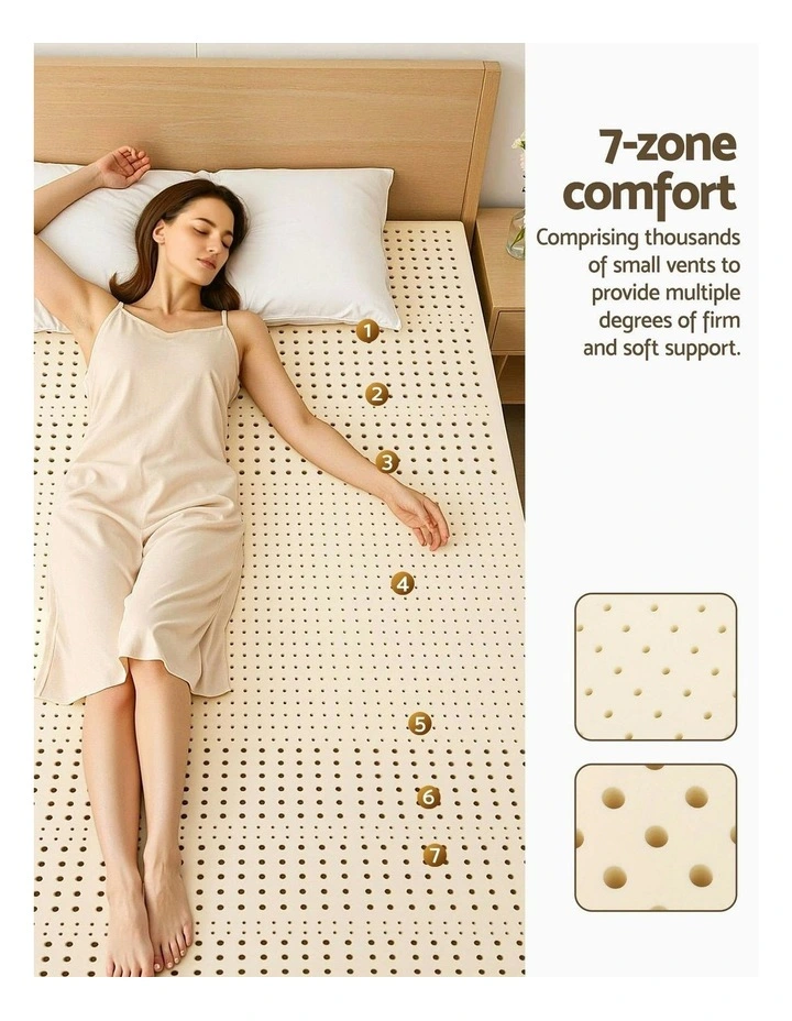 King Latex Mattress Topper 5cm in Beige image 6