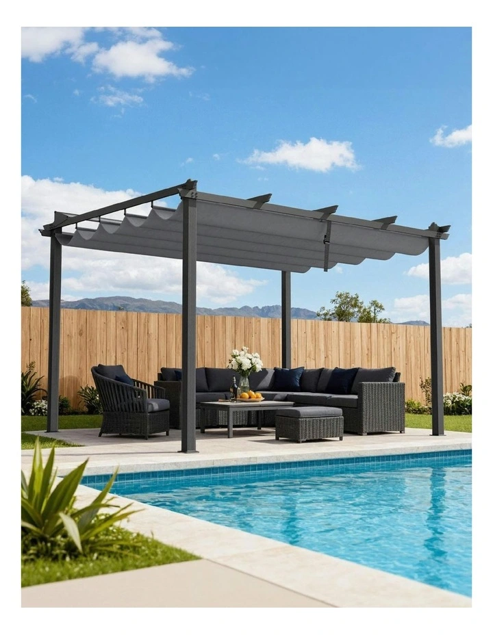 Gazebo Outdoor Garden Pergola in Grey image 3