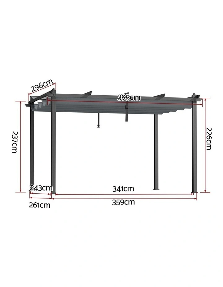 Gazebo Outdoor Garden Pergola in Grey image 4