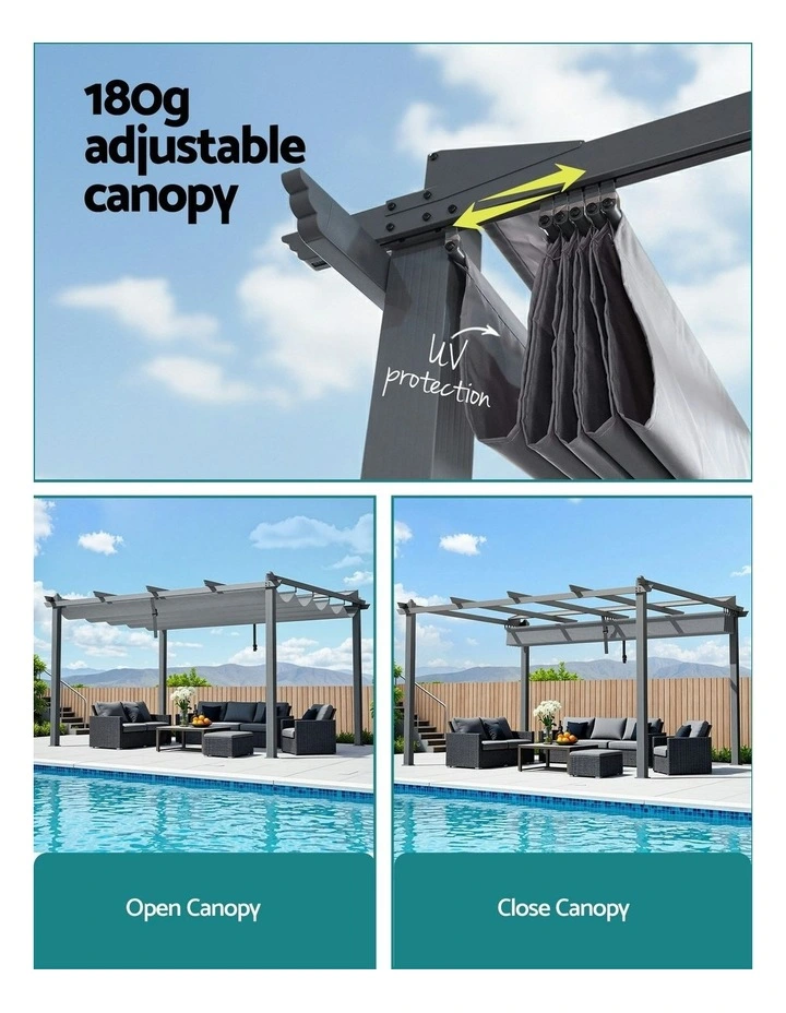 Gazebo Outdoor Garden Pergola in Grey image 5