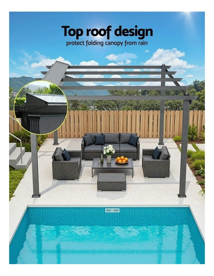 Gazebo Outdoor Garden Pergola in Grey image 6