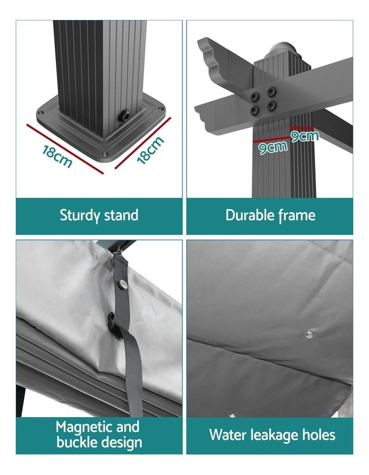 Gazebo Outdoor Garden Pergola in Grey image 7