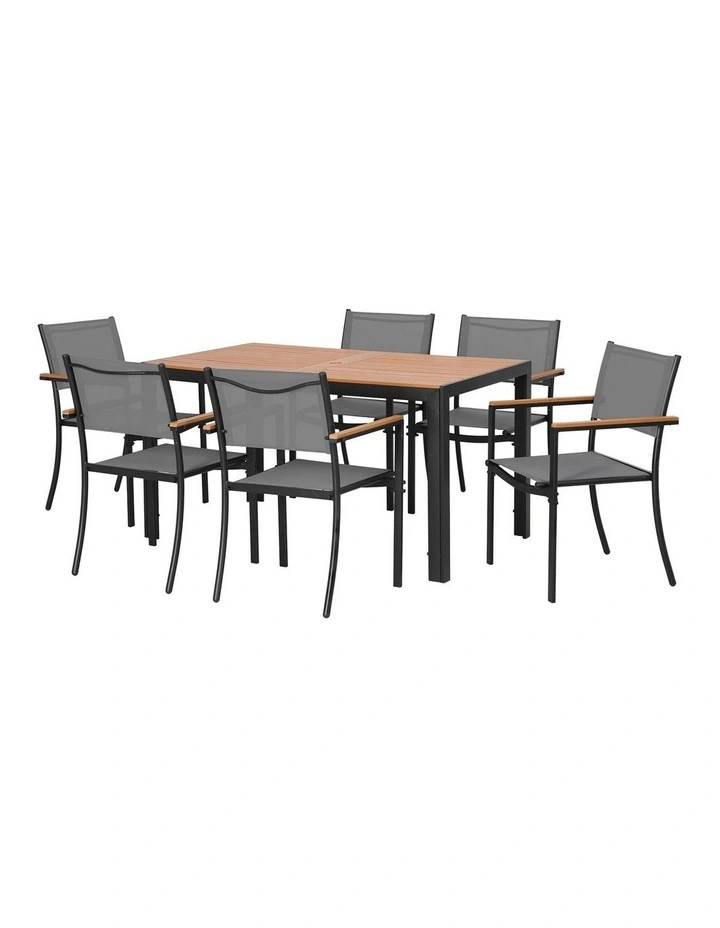 Outdoor Dining Set Table and Chairs Patio Furniture Bistro Set in Grey image 2