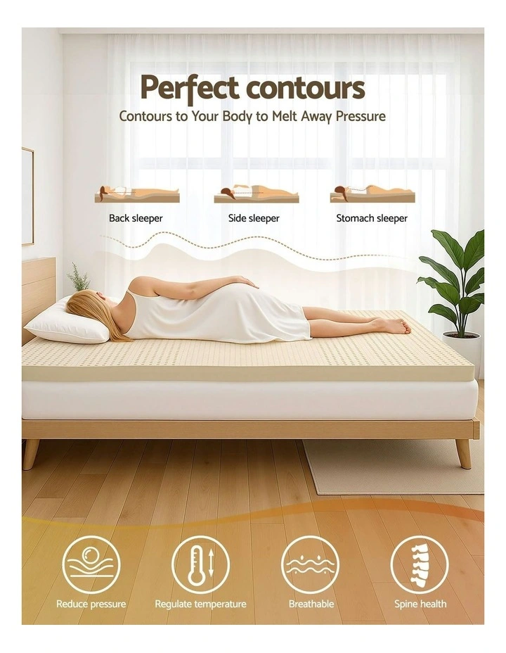 Latex Mattress Topper Double 7.5cm in Cream image 5