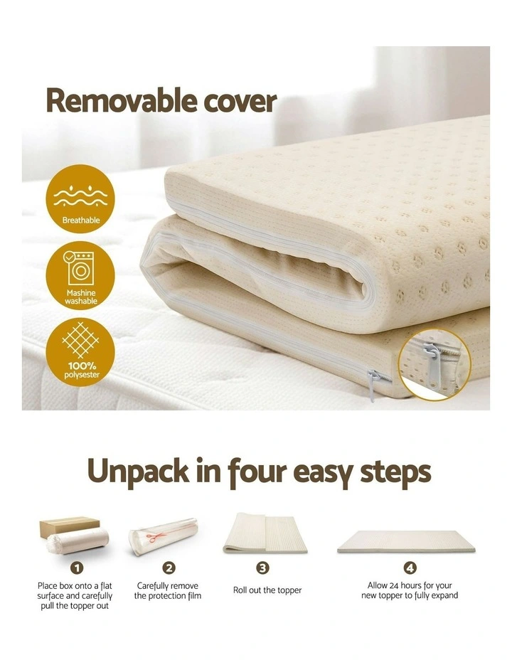 Latex Mattress Topper King Single 5cm in Cream image 7