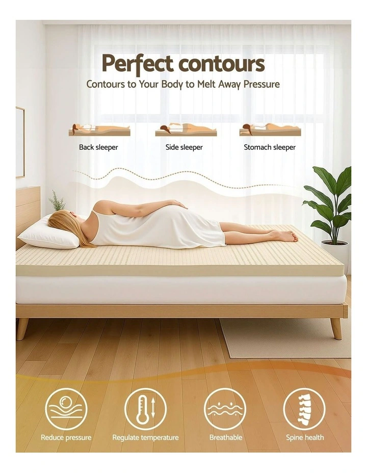Latex Mattress Topper Single 7.5cm in Cream image 5