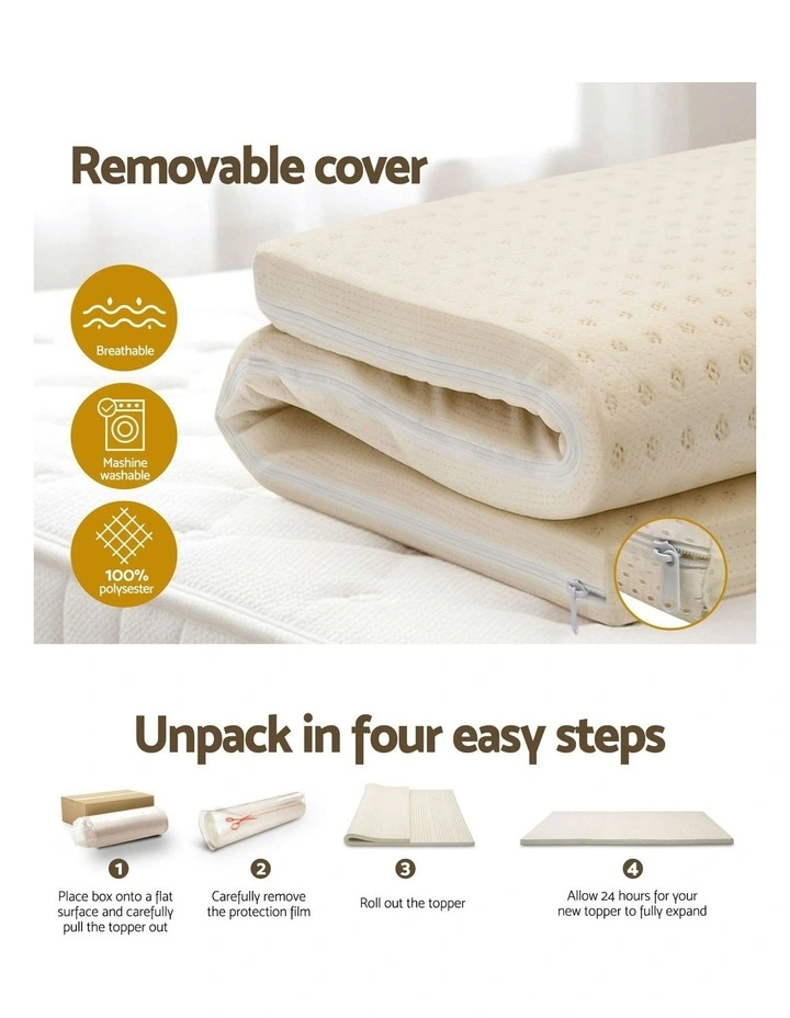 Latex Mattress Topper Single 7.5cm in Cream image 7