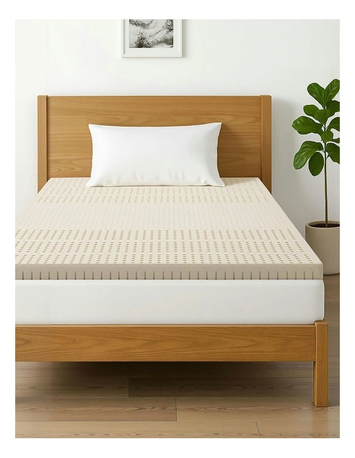 Latex Mattress Topper King Single 7.5cm in Cream image 3