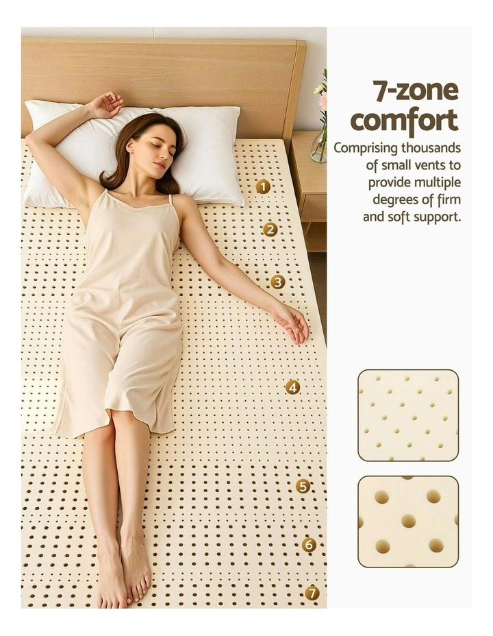 Latex Mattress Topper King Single 7.5cm in Cream image 6