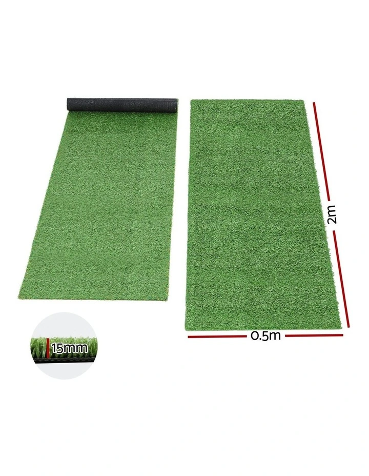 Artificial Grass 2 Rolls 50cm x 2m in Green image 4