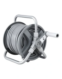 Retractable Garden Hose Reel Heavy Duty 1/2" 20m in Grey