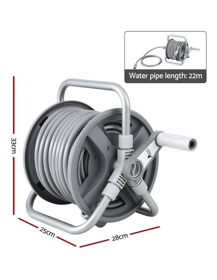 Retractable Garden Hose Reel Heavy Duty 1/2" 20m in Grey image 4